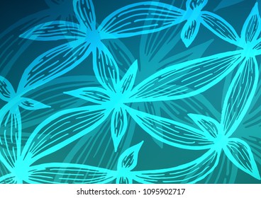 Light BLUE vector natural elegant pattern. Geometric doodle illustration in Origami style with gradient. A completely new design for your business.