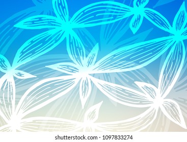Light BLUE vector natural elegant template. Ethnic elegant natural pattern with gradient. Brand-new style for your business design.