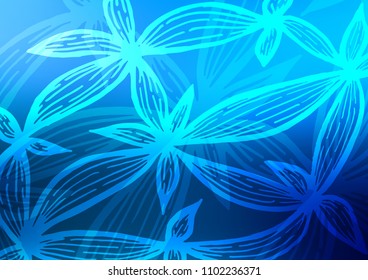 Light BLUE vector natural elegant background. Brand-new colored illustration in blurry style with doodles. A completely new template for your business design.