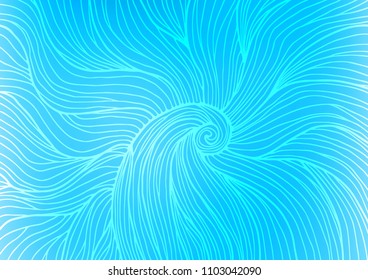 Light BLUE vector natural elegant background. Shining colored illustration with doodles in Zen tangle style. Hand painted design for web, leaflet, textile.