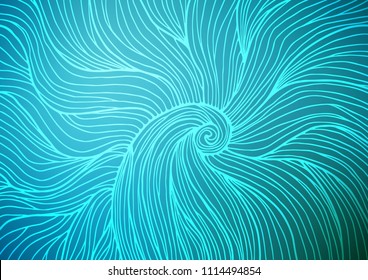 Light BLUE vector natural elegant template. Blurred decorative design in Indian style with Zen tangles. Brand-new design for your business.