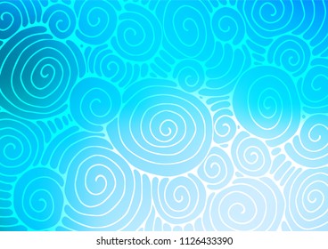 Light BLUE vector natural elegant texture. Colorful illustration in abstract style with doodles and Zen tangles. Hand painted design for web, wrapping, wallpaper.