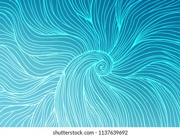 Light BLUE vector natural elegant template. Geometric doodle illustration in Origami style with gradient. The pattern can be used for coloring books and pages for kids.
