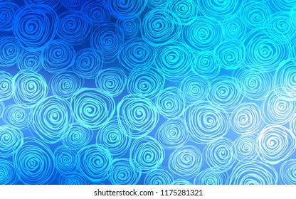 Light BLUE vector natural elegant artwork. Doodle illustration of roses in Origami style with gradient. The completely new template can be used for your brand book.