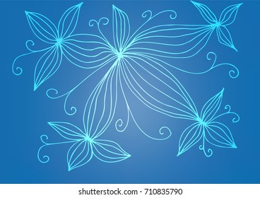 Light BLUE vector natural elegant pattern. An elegant bright illustration with lines in Natural style. The pattern can be used for wallpapers and coloring books.