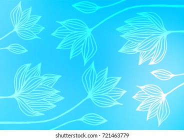 Light BLUE vector natural elegant background. A completely new color illustration in doodle style. A new texture for your design.