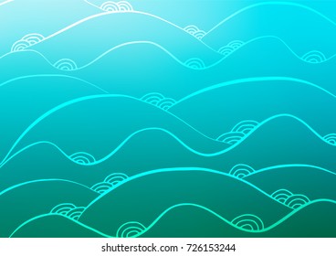 Light BLUE vector natural elegant template. A vague abstract illustration with doodles in Indian style. The pattern can be used for heads of websites and designs.