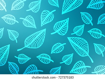 Light BLUE vector natural elegant texture. Ethnic elegant natural pattern with gradient. The pattern can be used for heads of websites and designs.