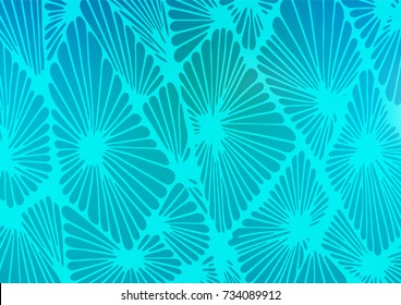 Light BLUE vector natural elegant template. A vague abstract illustration with doodles in Indian style. The completely new template can be used for your brand book.