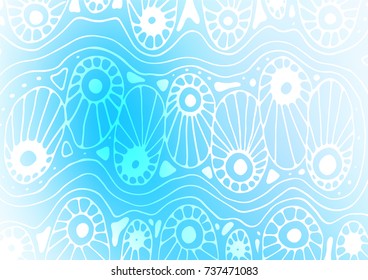 Light BLUE vector natural elegant template. Modern geometrical abstract illustration with doodles. Hand painted design for web, wrapping, wallpaper.