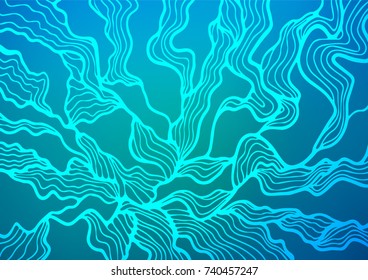 Light BLUE vector natural elegant background. Sketchy hand drawn doodles on blurred background. The completely new template can be used for your brand book.