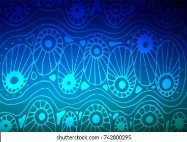 Light BLUE vector natural elegant texture. Creative illustration in blurred style with doodles and Zen tangles. The pattern can be used for coloring books and pages for kids.