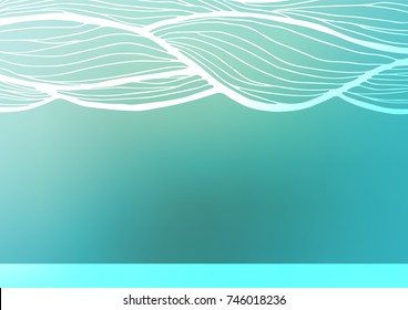 Light BLUE vector natural elegant template. Decorative shining illustration with doodles on abstract template. Brand-new style for your business design.