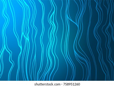 Light BLUE vector natural elegant pattern. Colorful abstract illustration with lines in Asian style. The textured pattern can be used for website.