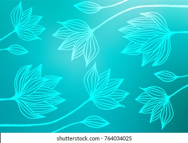 Light BLUE vector natural elegant background. Glitter abstract illustration with doodles and Zen tangles. A completely new template for your business design.