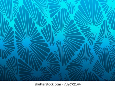 Light BLUE vector natural elegant template. Blurred decorative design in Indian style with Zen tangles. Brand-new style for your business design.