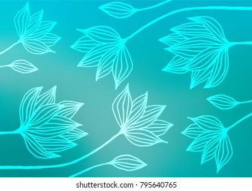 Light BLUE vector natural elegant background. Glitter abstract illustration with doodles and Zen tangles. The textured pattern can be used for website.