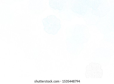 Light BLUE vector natural pattern with leaves. Brand new colored illustration with flowers. New template for your brand book.