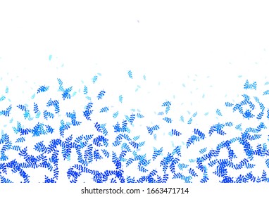 Light BLUE vector natural pattern with leaves. Creative illustration in blurred style with leaves. New template for your design.