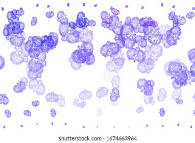 Tapa natural vectorial AZUL claro con flores. Ilustración colorida con flores de estilo doodle. Una textura nueva para el diseño de papel pintado.