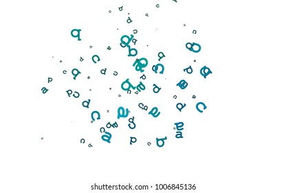 Light BLUE vector pattern with ABC symbols. Colored alphabet signs with gradient on white background. Template can be used as a background for ads of typography.