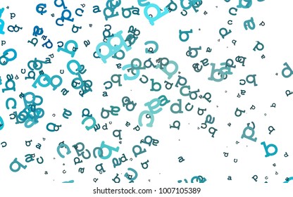 Light BLUE vector pattern with ABC symbols. Blurred design in simple style with signs of alphabet. Smart design for your business advert of university.