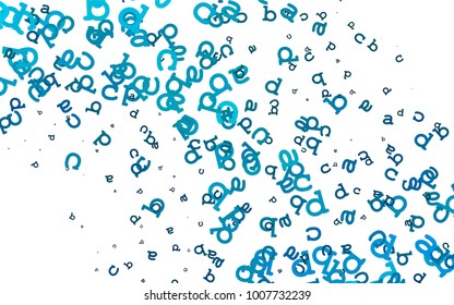 Light BLUE vector pattern with ABC symbols. Abstract illustration with colored latin alphabet. Best design for your ad, poster, banner of college.