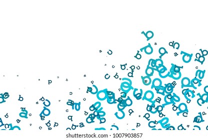 Light BLUE vector pattern with ABC symbols. Shining illustration with ABC symbols on abstract template. Best design for your ad, poster, banner of college.