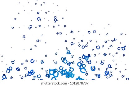 Light BLUE vector pattern with ABC symbols. Abstract illustration with colored latin alphabet. Smart design for your business advert of university.