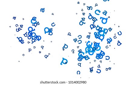 Light BLUE vector pattern with ABC symbols. Shining colorful illustration with isolated letters. Smart design for your business advert of university.