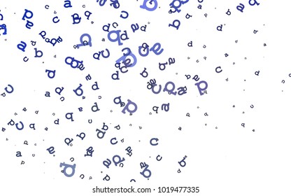 Light BLUE vector pattern with ABC symbols. Abstract illustration with colored latin alphabet. The pattern can be used for school, grammar websites.