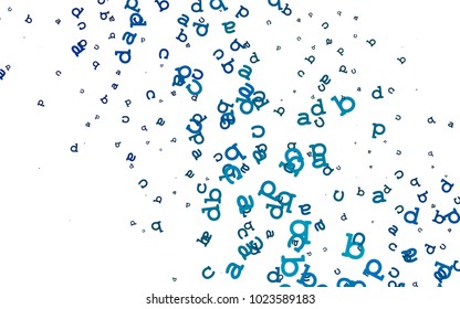 Light BLUE vector pattern with ABC symbols. Abstract illustration with colored latin alphabet. Best design for your ad, poster, banner of college.