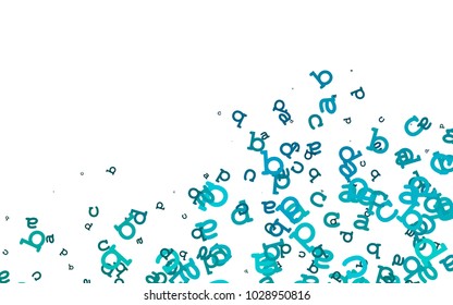 Light BLUE vector pattern with ABC symbols. Colored alphabet signs with gradient on white background. Best design for your ad, poster, banner of college.