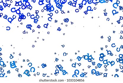 Light BLUE vector pattern with ABC symbols. Abstract illustration with colored latin alphabet. The pattern can be used for school, grammar websites.