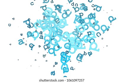 Light BLUE vector pattern with ABC symbols. Blurred design in simple style with signs of alphabet. The pattern can be used for ad, booklets, leaflets of education.