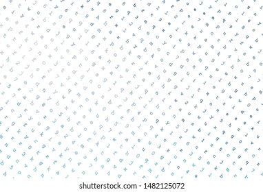 Light BLUE vector pattern with ABC symbols. Shining illustration with ABC symbols on abstract template. Template for lettering, typography.