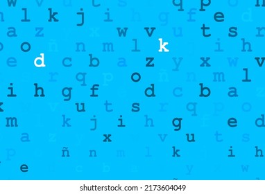 Light blue vector pattern with ABC symbols. Shining colorful illustration with isolated letters. The pattern can be used as ads, poster, banner for books.