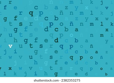 Light blue vector pattern with ABC symbols. Shining illustration with ABC symbols on abstract template. Template can be used as a background for ads of typography.