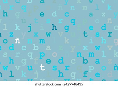 Light blue vector pattern with ABC symbols. Shining illustration with ABC symbols on abstract template. Template can be used as a background for ads of typography.