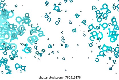 Light BLUE vector pattern with ABC symbols. Shining illustration with ABC symbols on abstract template. The pattern can be used as ads, poster, banner for books.