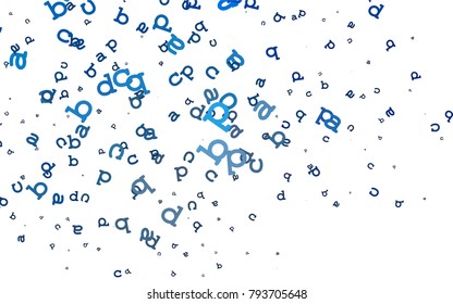 Light BLUE vector pattern with ABC symbols. Shining illustration with ABC symbols on abstract template. Template can be used as a background for ads of typography.