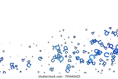Light BLUE vector pattern with ABC symbols. Abstract illustration with colored latin alphabet. The pattern can be used as ads, poster, banner for books.