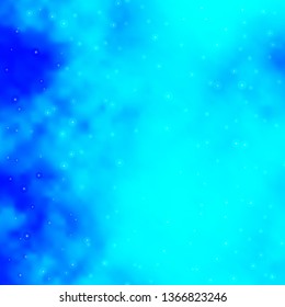 Light BLUE vector pattern with abstract stars. Decorative illustration with stars on abstract template. Best design for your ad, poster, banner.