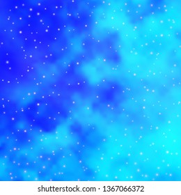 Light BLUE vector pattern with abstract stars. Colorful illustration in abstract style with gradient stars. Best design for your ad, poster, banner.
