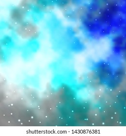 Light BLUE vector pattern with abstract stars. Colorful illustration in abstract style with gradient stars. Pattern for websites, landing pages.