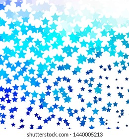 Light BLUE vector pattern with abstract stars. Blur decorative design in simple style with stars. Design for your business promotion.