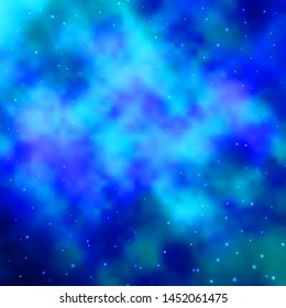 Light BLUE vector pattern with abstract stars. Modern geometric abstract illustration with stars. Best design for your ad, poster, banner.