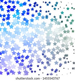 Light BLUE vector pattern with abstract stars. Decorative illustration with stars on abstract template. Theme for cell phones.