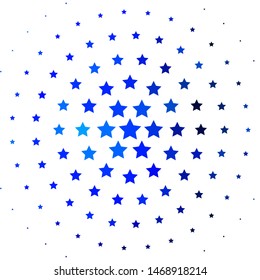 Light BLUE vector pattern with abstract stars. Colorful illustration with abstract gradient stars. Design for your business promotion.