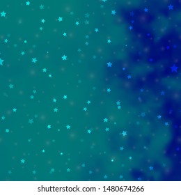 Light BLUE vector pattern with abstract stars. Shining colorful illustration with small and big stars. Pattern for new year ad, booklets.